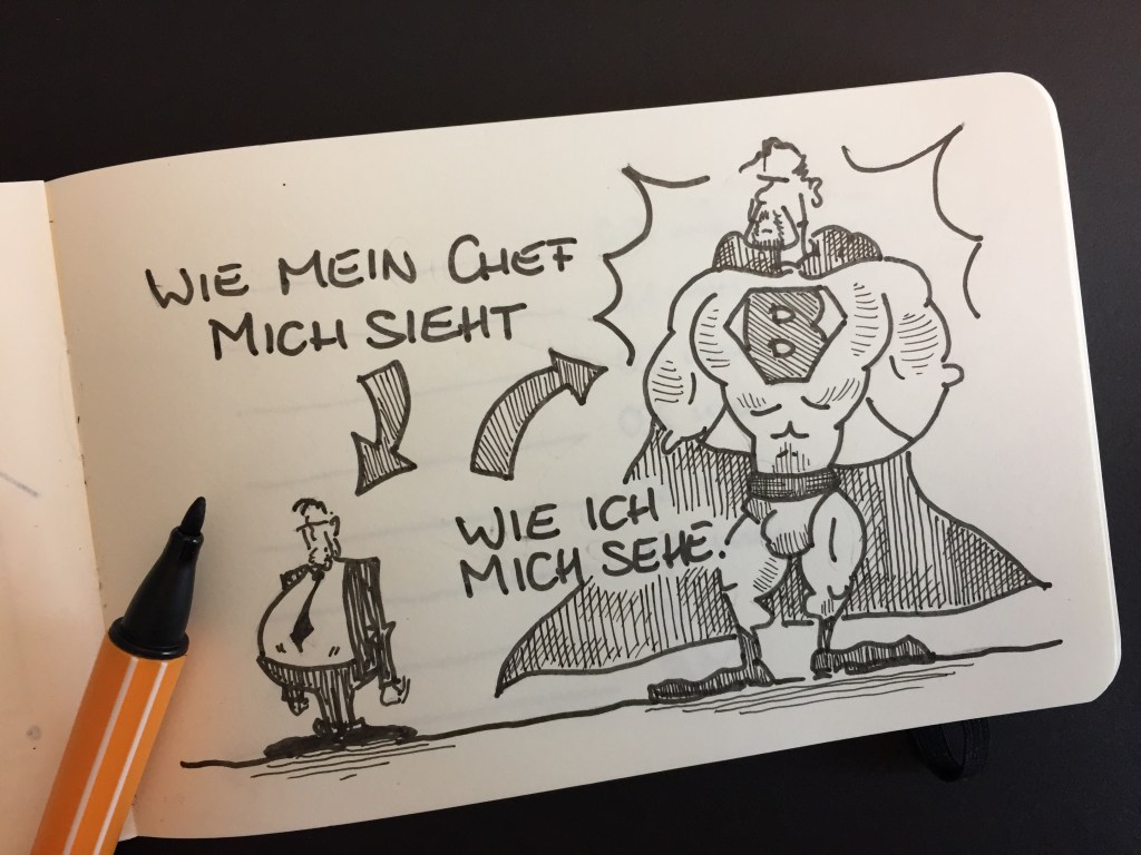 Die Selbstsicht eines Mitarbeiters kontrastiert sehr häufig mit der Fremdsicht durch den Chef.
